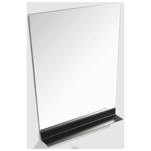 Zen Mirror With Shelf 600mm (Mirror / Matt Black) Bathroom Shop
