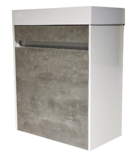 Simplicity 460 Vanity & Basin - Cement - Bathroom Shop